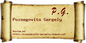 Pozsegovits Gergely névjegykártya